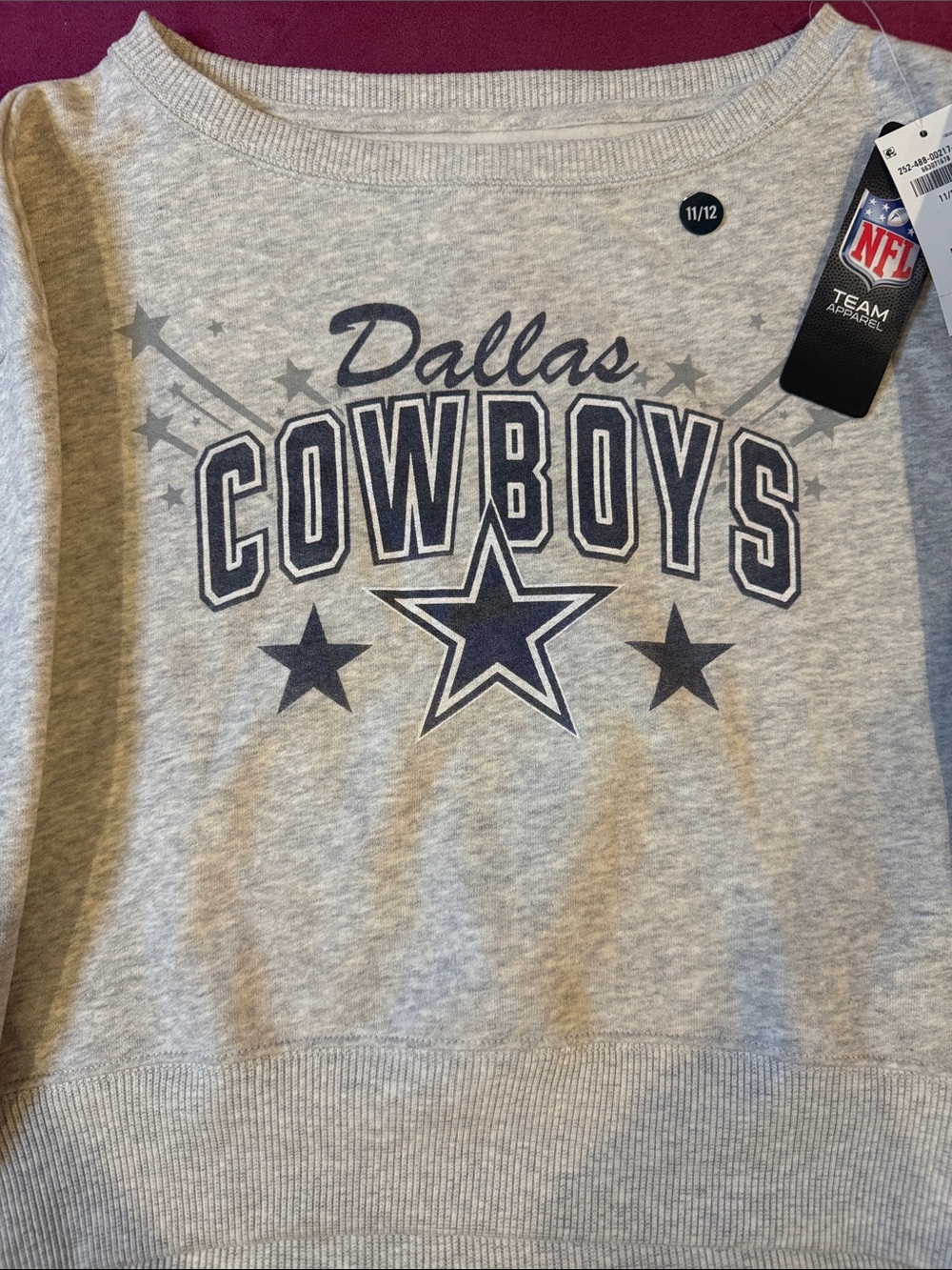 Abercrombie NFL Dallas Cowboys Light Gray Sweatshirt with Navy Logo